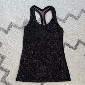 Lululemon Black Lace Racerback Tank Top EUC